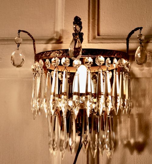 fig 2. A Charming Pair of Waterfall Chandelier Wall Lights