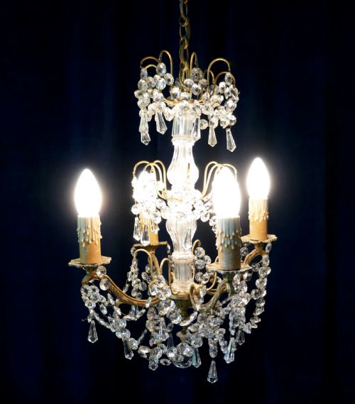 fig 3. A Stunning 4 Branch Chandelier by Lucien Gau Paris