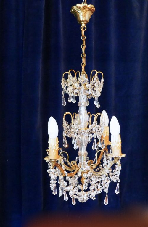 fig 2. A Stunning 4 Branch Chandelier by Lucien Gau Paris