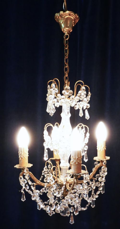 A Stunning 4 Branch Chandelier by Lucien Gau Paris