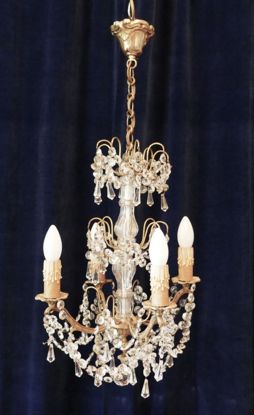 fig 4. A Stunning 4 Branch Chandelier by Lucien Gau Paris