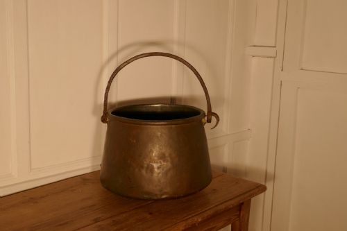 19th Century Copper Cauldron or Log Bin