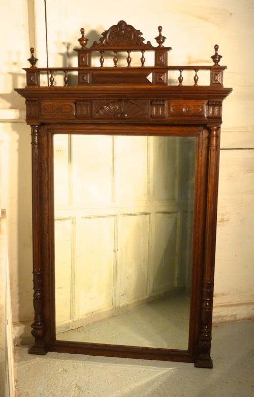 fig 1. Large French Carved Oak Wall Mirror