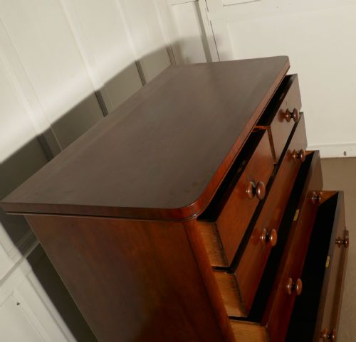 fig 3. Large Victorian Mahogany Chest of Drawers with Blanket Bottom Drawer