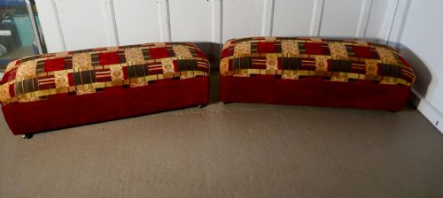 A Pair of Victorian Upholstered Ottoman Window Seats
