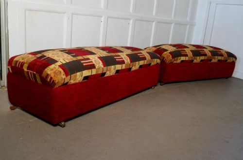 fig 1. A Pair of Victorian Upholstered Ottoman Window Seats