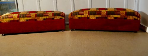 fig 3. A Pair of Victorian Upholstered Ottoman Window Seats