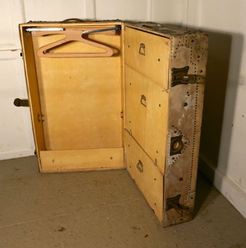 fig 1. Fitted Steamer Trunk or Cabin Wardrobe, Portmanteau in Vellum