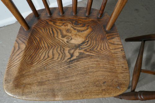 fig 3. A Pair of Solid Ash Windsor Hoop Back Chairs