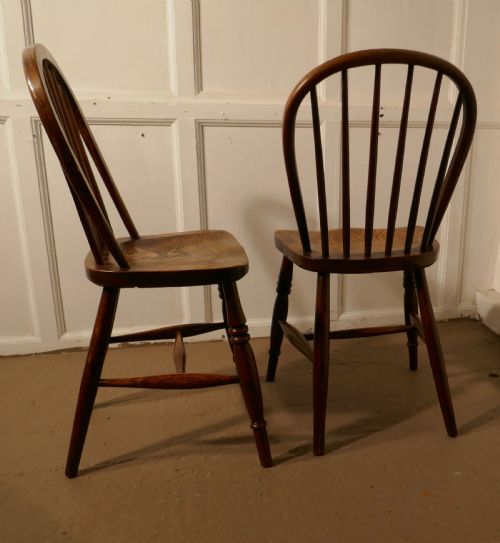 fig 4. A Pair of Solid Ash Windsor Hoop Back Chairs
