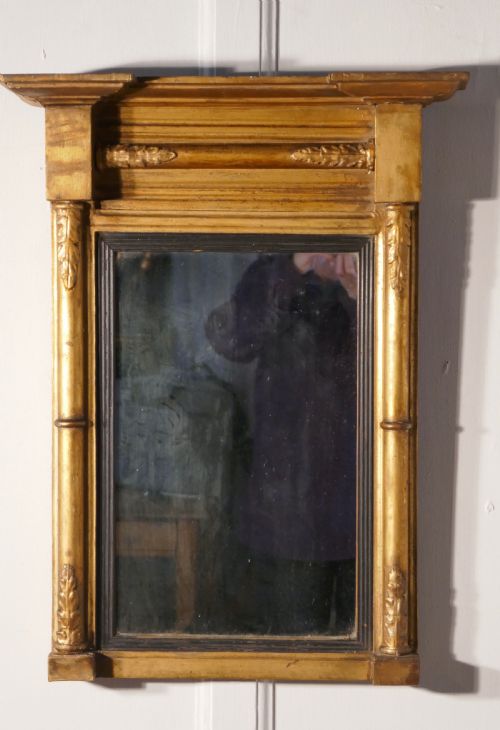 Small Napoleon III French Carved Gilt Wall Mirror