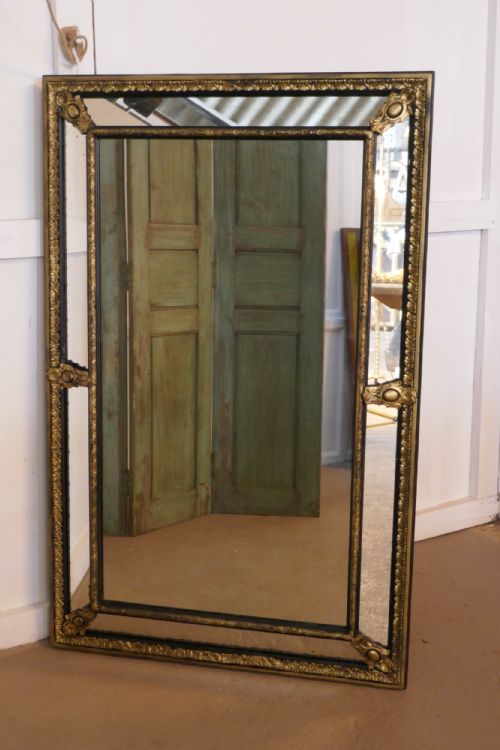 Very Large 19th Century French Gilt Cushion Mirror