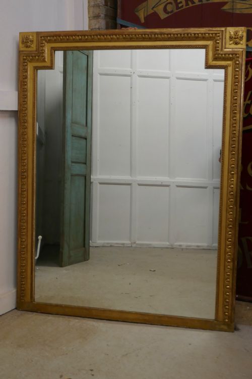 Very Large French Gilt Over Mantle Mirror