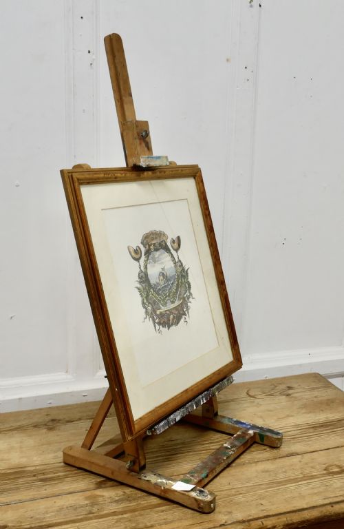 fig 2. Paint Spattered Folding Table Top Easel
