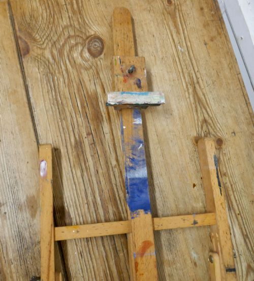 fig 5. Paint Spattered Folding Table Top Easel