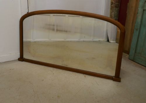 Victorian Arched Oak Over Mantle Mirror