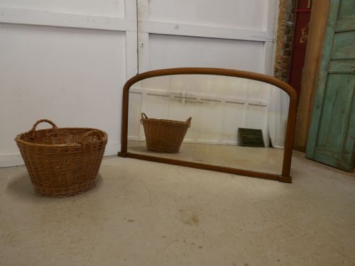 fig 2. Victorian Arched Oak Over Mantle Mirror