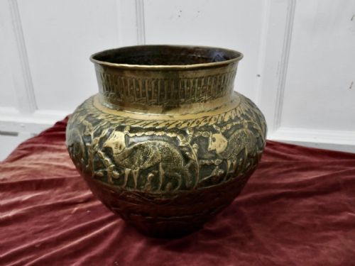 fig 3. Large 19th Century North African Brass Jardiniere Pot