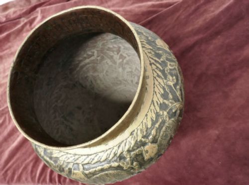 fig 4. Large 19th Century North African Brass Jardiniere Pot