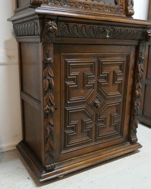 fig 3. A Pair of French Carved Gothic Oak Bookcases