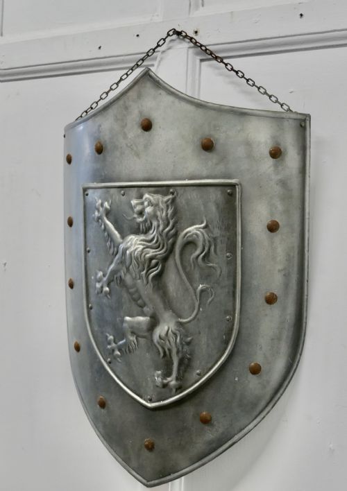 fig 2. 19th Century French Arts and Crafts Hand Made Curved Steel Shield