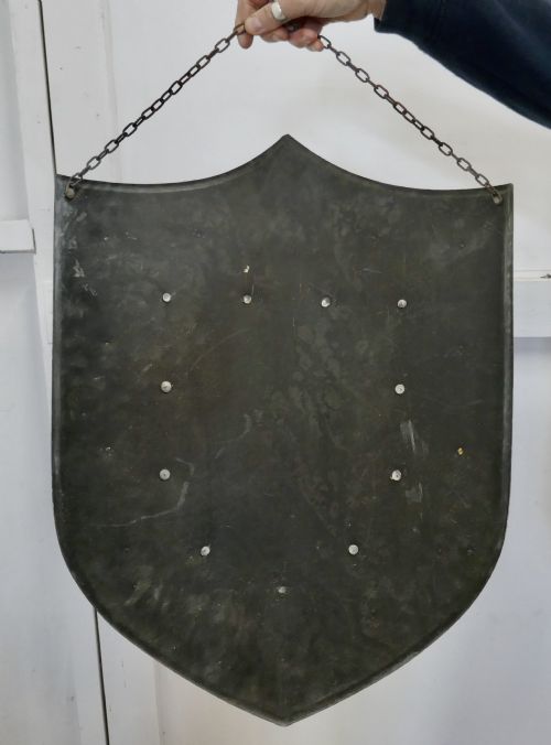 fig 3. 19th Century French Arts and Crafts Hand Made Curved Steel Shield
