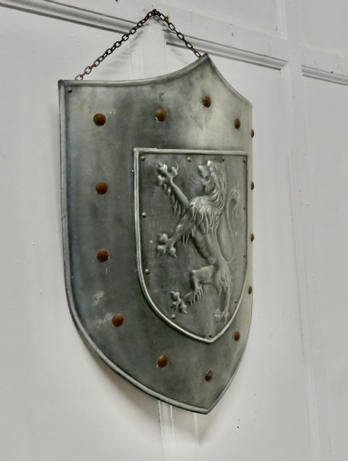 fig 4. 19th Century French Arts and Crafts Hand Made Curved Steel Shield