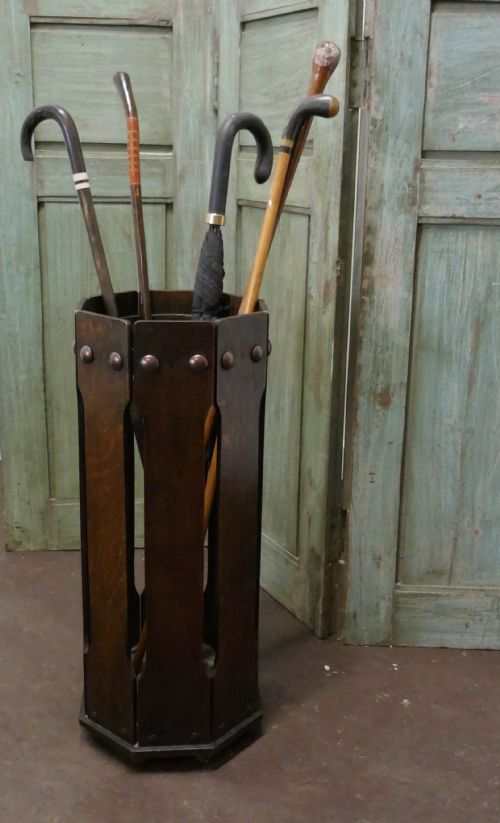 fig 2. Arts & Crafts Oak Umbrella and Stick Stand 