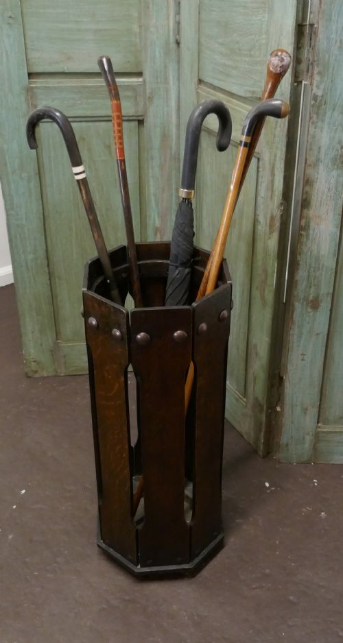 fig 3. Arts & Crafts Oak Umbrella and Stick Stand 