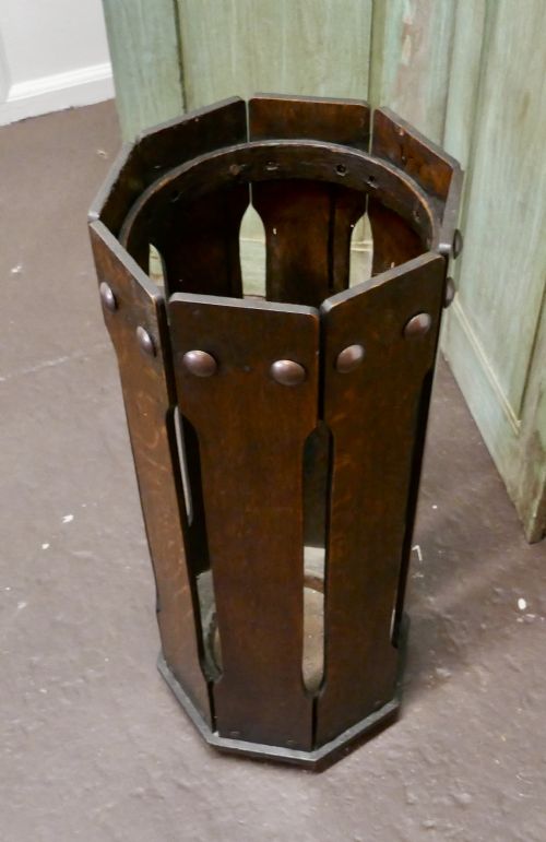 fig 4. Arts & Crafts Oak Umbrella and Stick Stand 