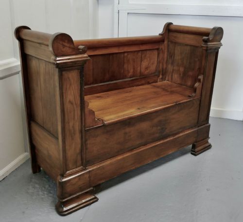 French Walnut and Cherry Empire Style Window Seat