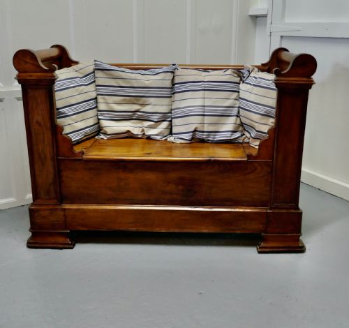 fig 1. French Walnut and Cherry Empire Style Window Seat