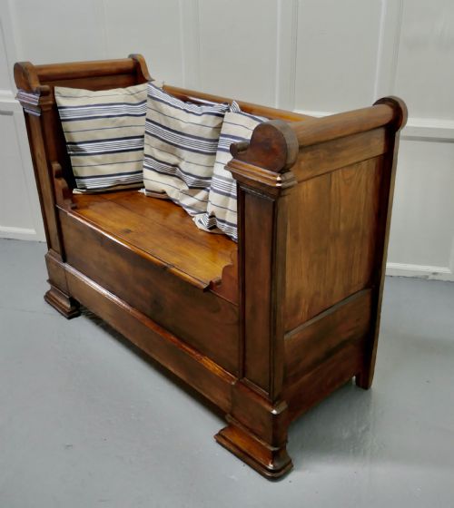 fig 3. French Walnut and Cherry Empire Style Window Seat