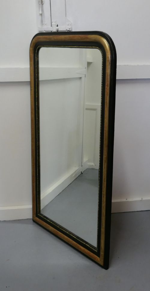 French 19th Century Black and Gold Louis Philippe Mirror