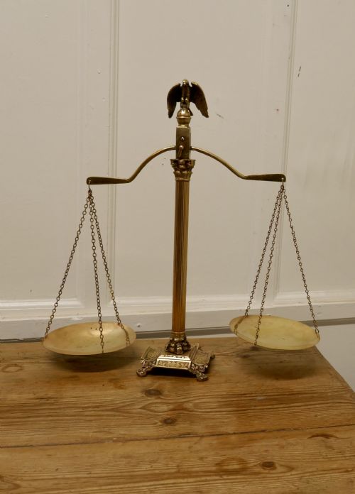 Brass Balance Shop Scales with Eagle Crest