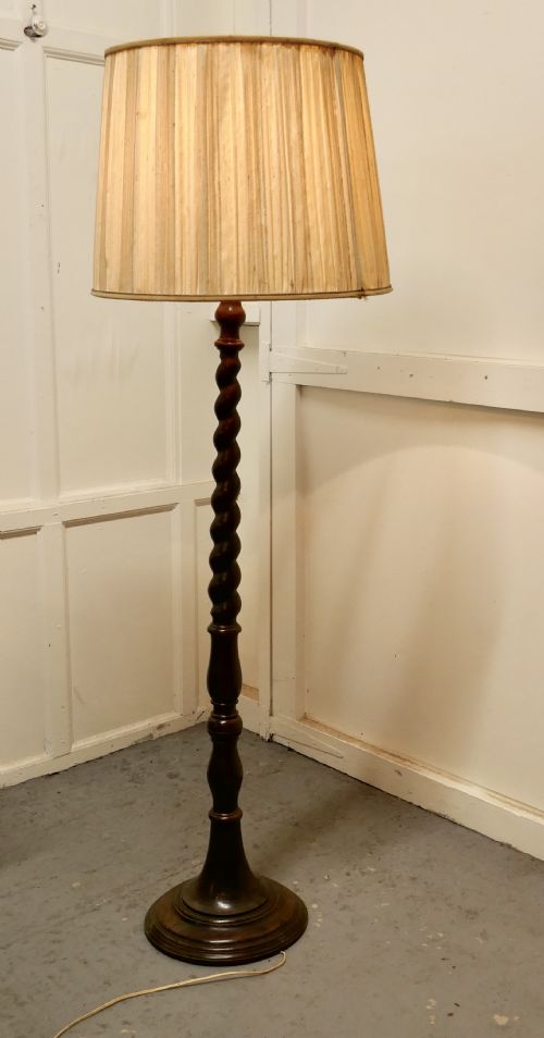 Barley Twist Floor Standing Standard Oak Lamp