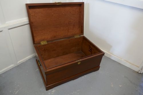 fig 2. Large 19th Century Sea Chest with. Brass Handles