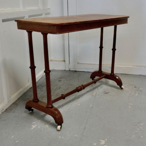 Elegant Victorian Arts and Crafts Birch and Mahogany Side Table