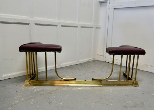 19th Century Brass and Leather Club Fender
