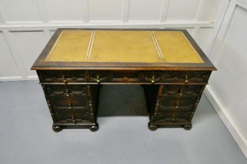 fig 1. Victorian Carved Oak Pedestal Desk,