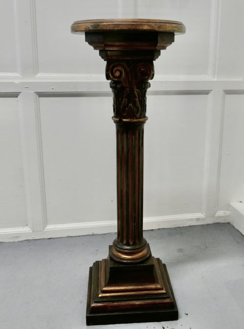 fig 1. 19th Century Italian Carved Gilt Wood Column Display Pedestal