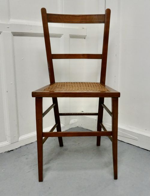 Inlaid Beech and Cane Bedroom Chair
