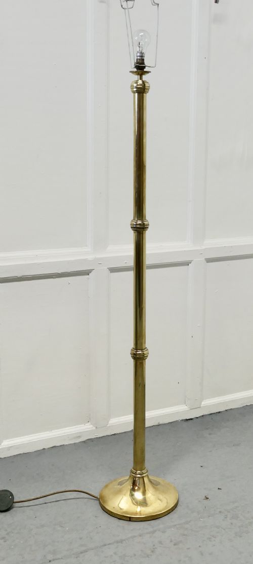 Chunky Brass Column Floor Lamp,