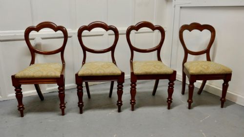 Set of 4 Victorian Mahogany Dining Chairs