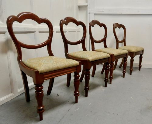 fig 3. Set of 4 Victorian Mahogany Dining Chairs