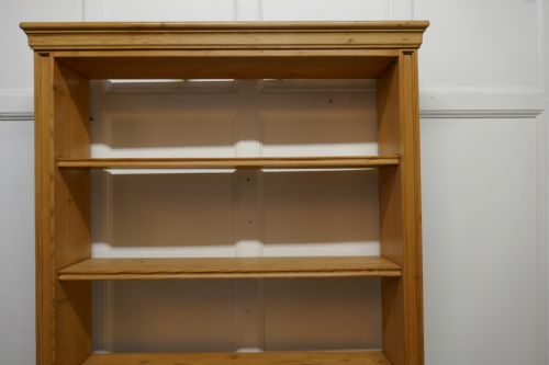 fig 1. Tall Victorian Stripped Pine Open Bookcase.