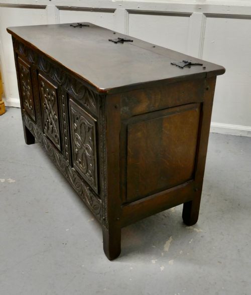 fig 3. Arts and Crafts Gothic Carved Oak Coffer