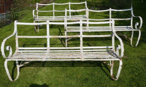 3 Matching Victorian Strapwork Iron Park/garden Benches