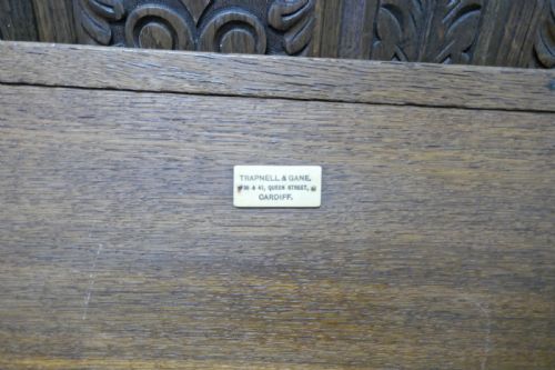 fig 3. Early 19th Century Welsh High Back Carved Oak Box Settle