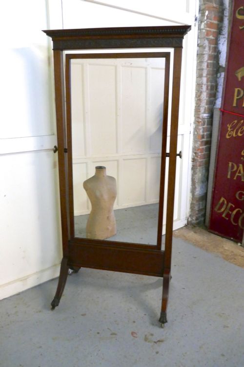 fig 2. Large Victorian Mahogany Cheval Mirror